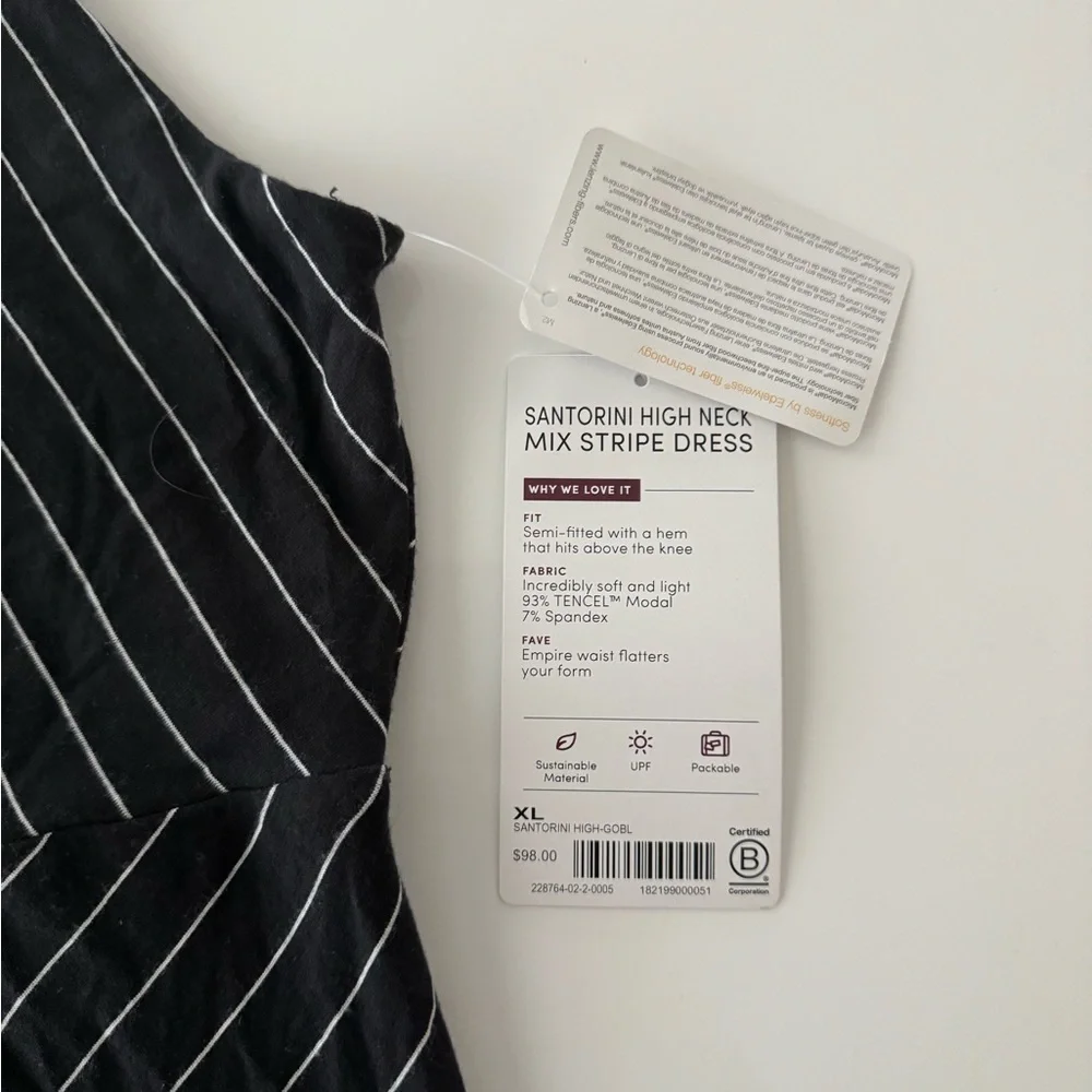 NWT ATHLETA Santorini High Neck Mix Stripe Dress - Picture 4 of 4